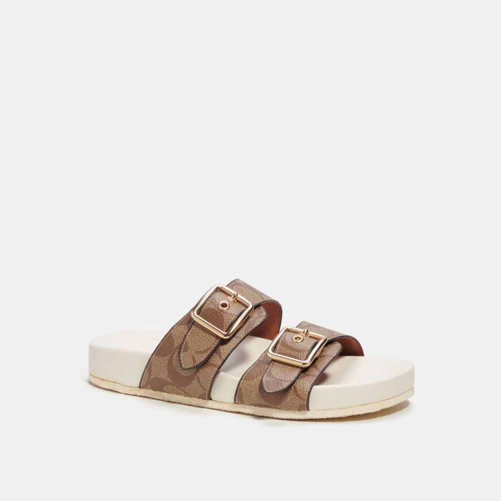 NWT Coach Outlet Allanah Sandal In Signature Canvas - Picture 1 of 6